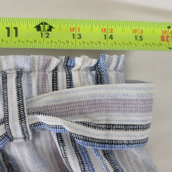 Bebop Shorts‎ Womens Large Multicolor Linen Blend High Rise New Striped Belted - Picture 3 of 14